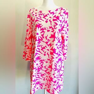 Britt Dress colorful pink floral USA made Beach Summer Resort Women’s XL